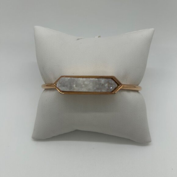 Druzy Quartz Cuff Bracelet Rose Gold-tone by Kinsley Armelle - Picture 2 of 12